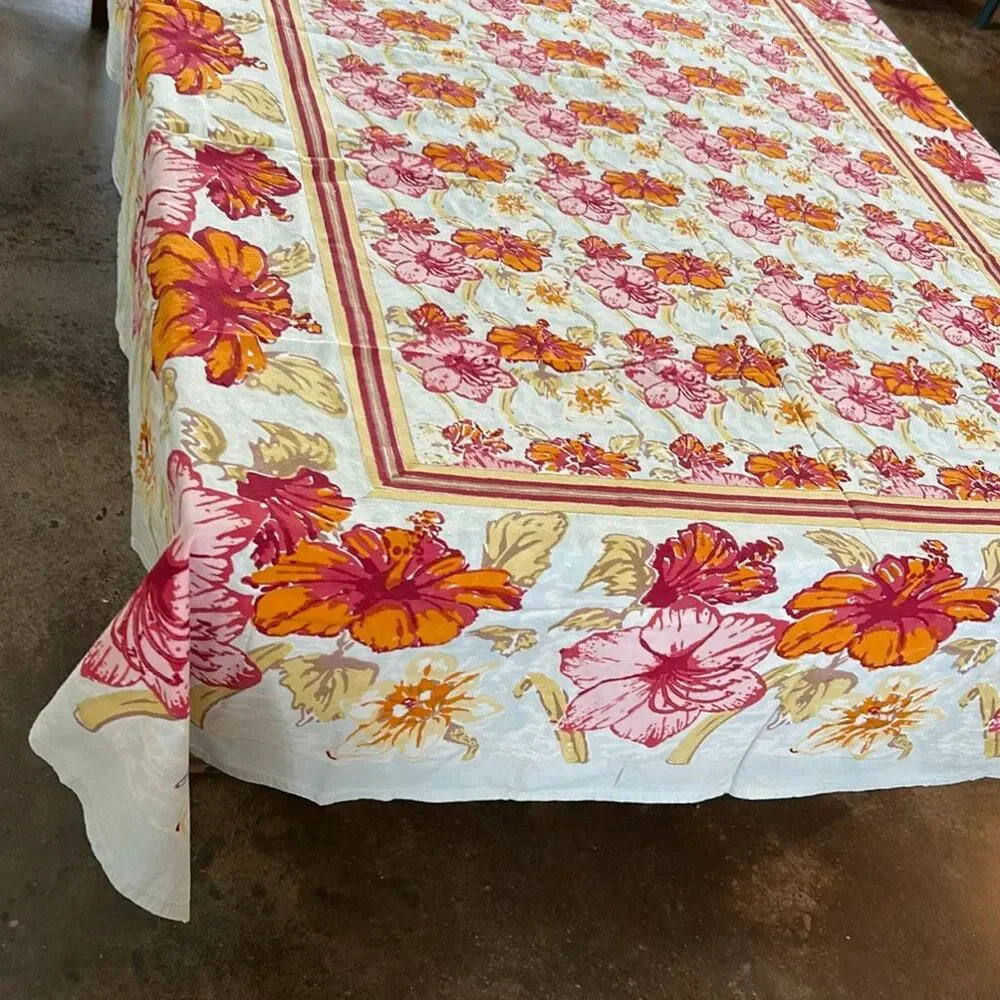 Summer Tropical Floral Tablecloth Rectangle 60